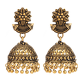 Ember Antique Gold Oxidised Jhumka Earrings