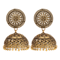Aura Antique Gold Oxidised Jhumka Earrings
